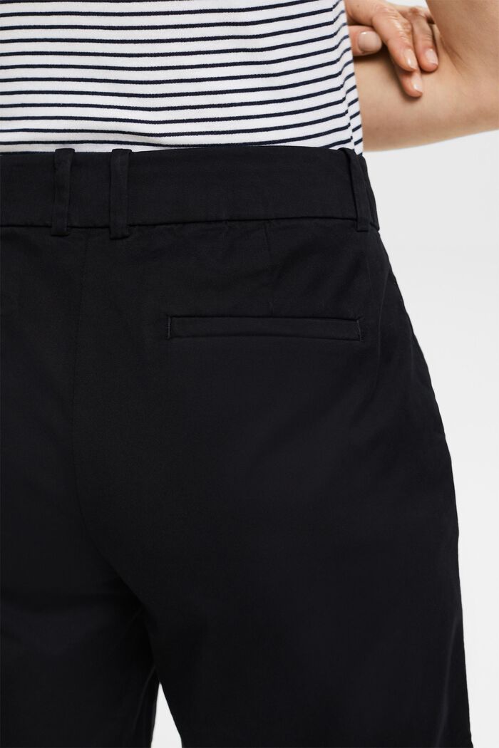Cuffed Twill Shorts, BLACK, detail image number 4