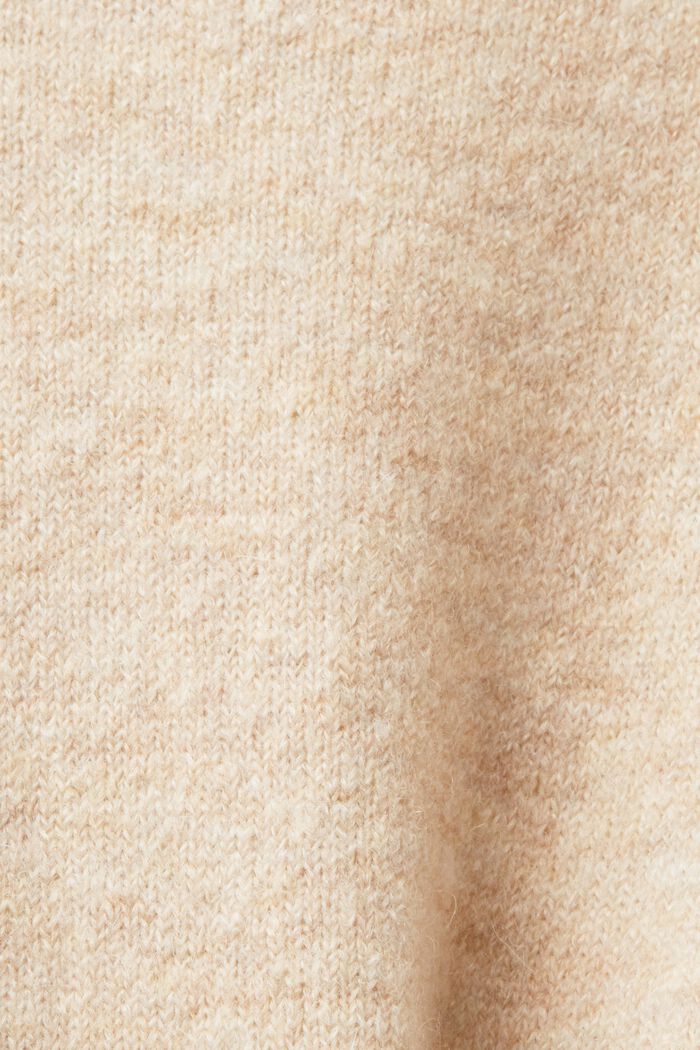 Wool-Blend Longline Open Front Cardigan, SAND, detail image number 5