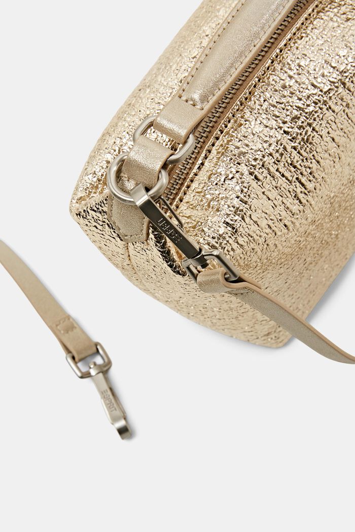 Faux Leather Shoulder Bag, GOLD, detail image number 1