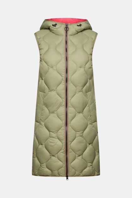 Quilted longline gilet