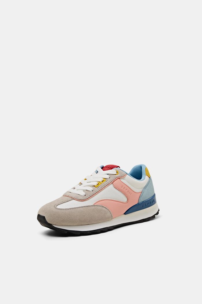 Multi-coloured trainers with real leather, SALMON, detail image number 1