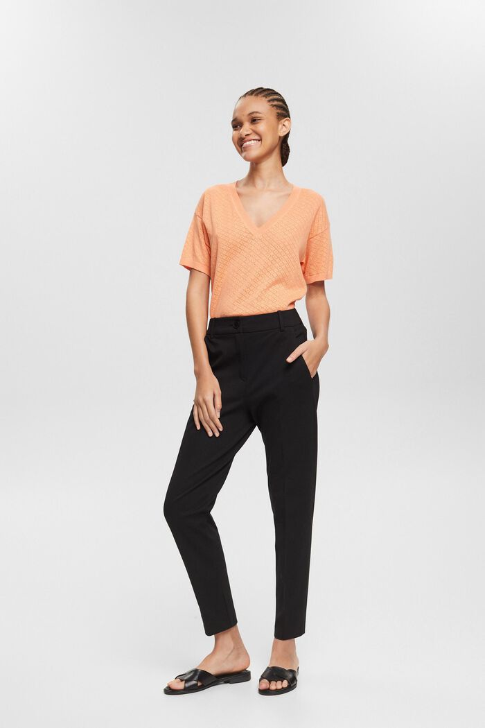 Jersey trousers with pressed pleats