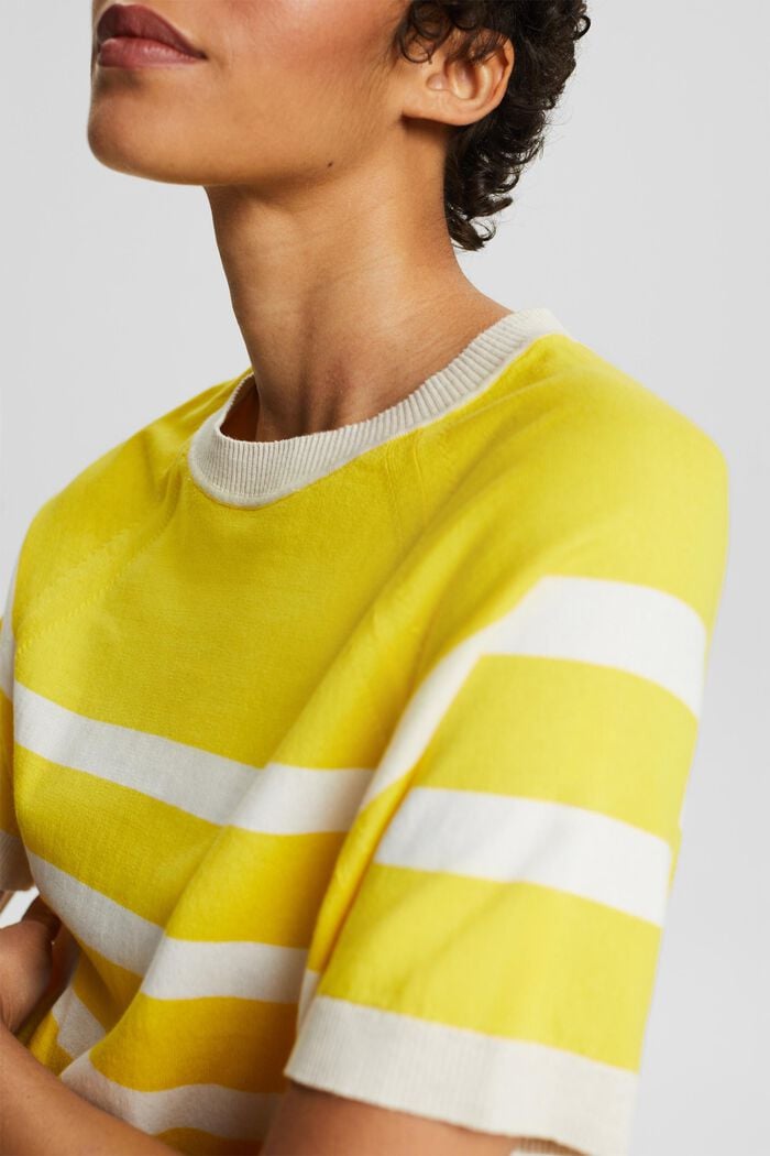 Striped Cotton Top, YELLOW, detail image number 2