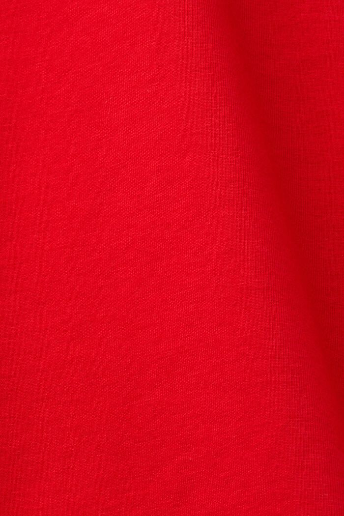 Cropped t-shirt with glitter band, RED, detail image number 5