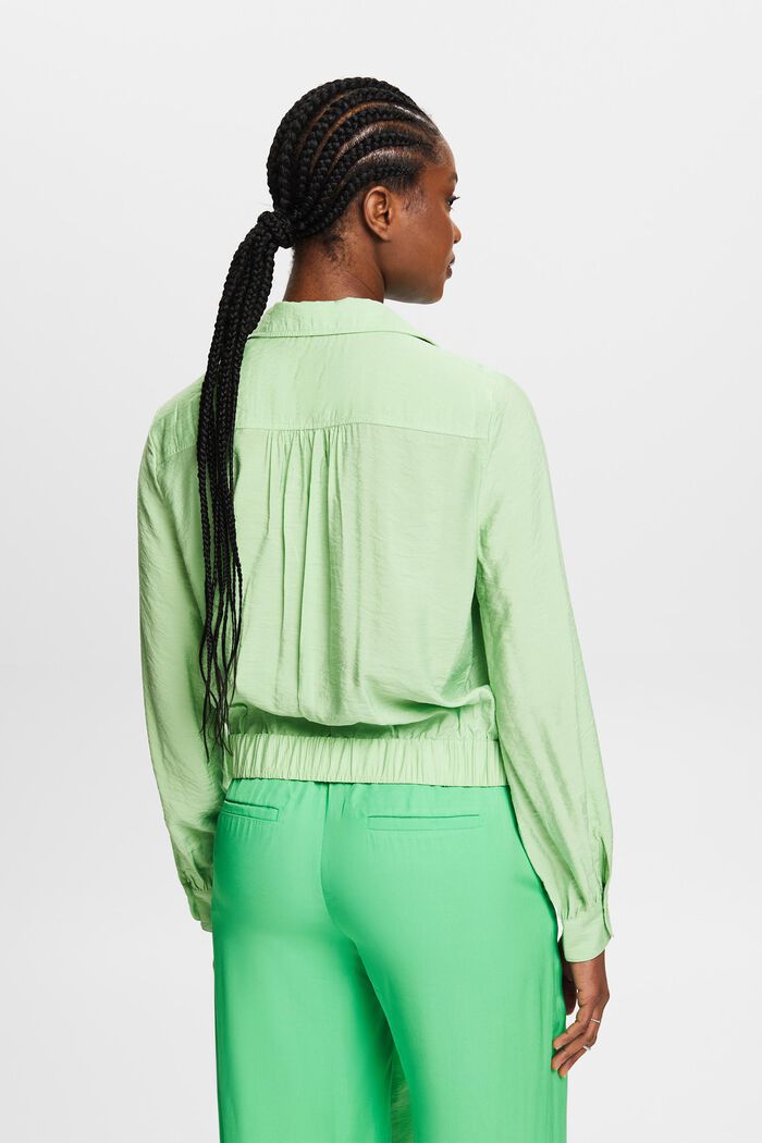 Gathered Wrap Blouse, LIGHT GREEN, detail image number 2