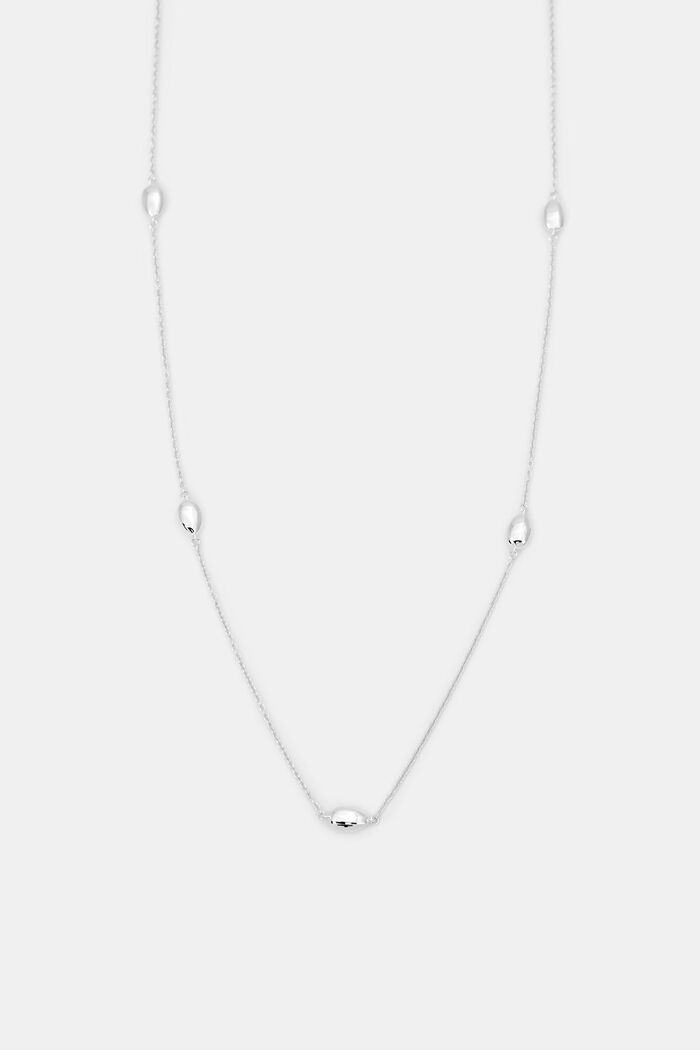 Necklace with fixed pendants, sterling silver