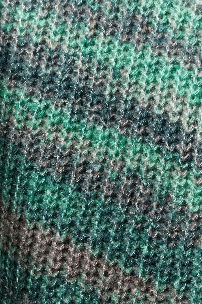 Knit cardigan with wool, TEAL GREEN, detail image number 1