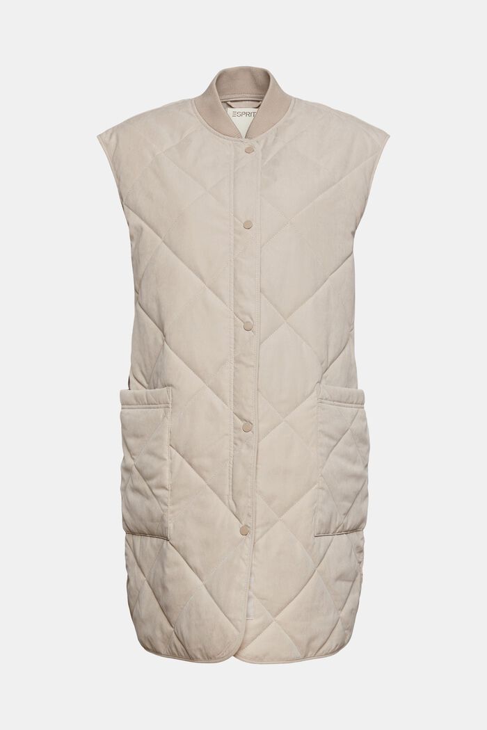 Made of recycled material: Quilted body warmer with zip, LIGHT TAUPE, detail image number 6