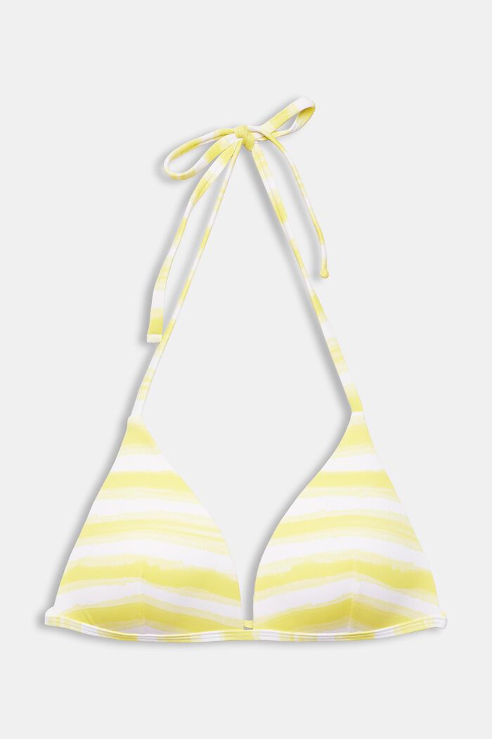 Padded bikini top with a striped pattern