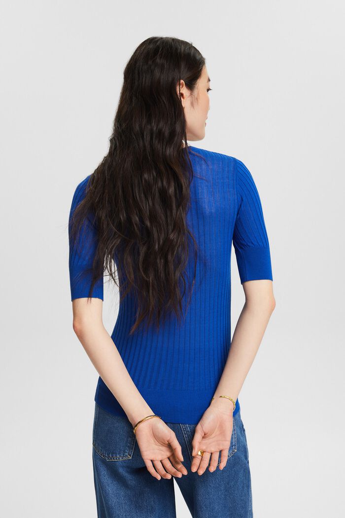 Rib-Knit Sweater, BRIGHT BLUE, detail image number 2