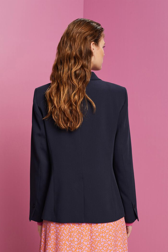 Single-breasted twill blazer, NAVY, detail image number 3