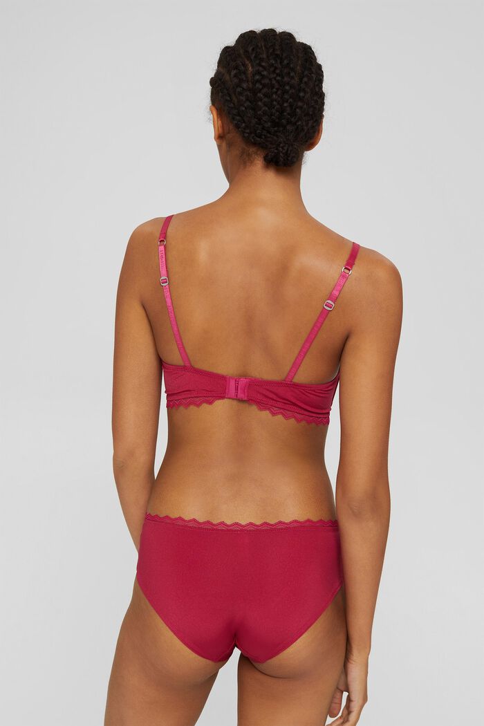 Padded non-wired bra with paisley pattern, DARK PINK, detail image number 1