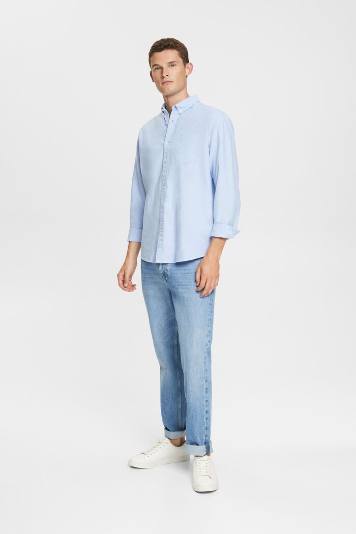Button-down shirt, LIGHT BLUE, detail image number 4