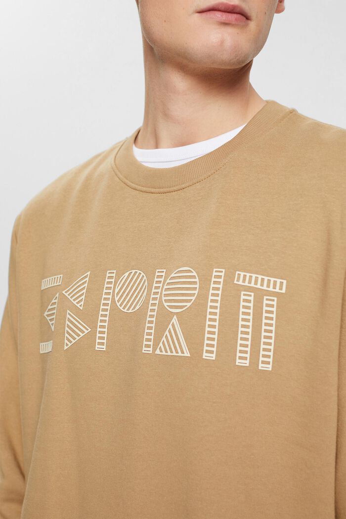 Sweatshirt with logo print, KHAKI BEIGE, detail image number 2