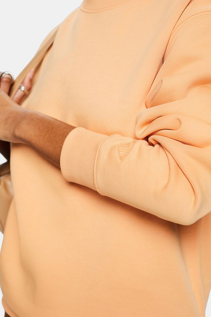 Cotton Blend Pullover Sweatshirt, PASTEL ORANGE, detail image number 3