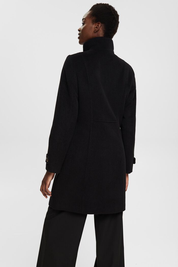 Wool blend coat, BLACK, detail image number 3