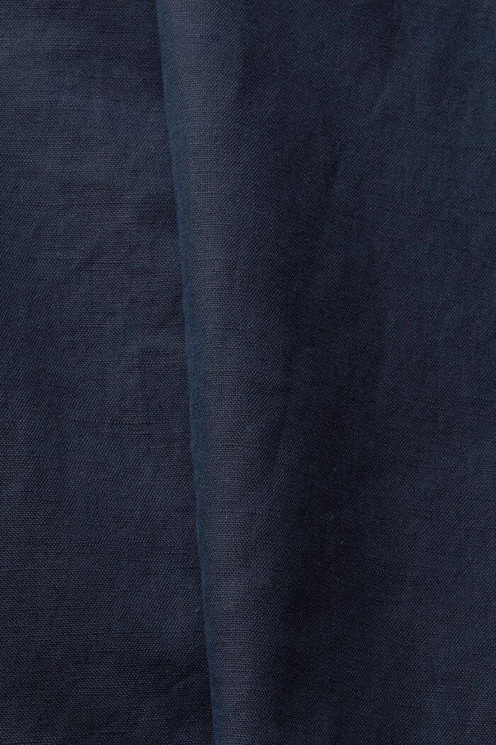 Made of blended linen: chinos, NAVY, detail image number 4