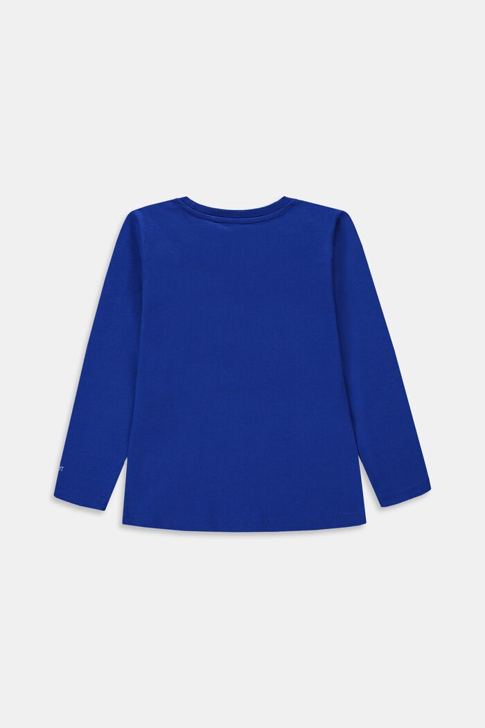 Long-sleeved top with print, BRIGHT BLUE, detail image number 1