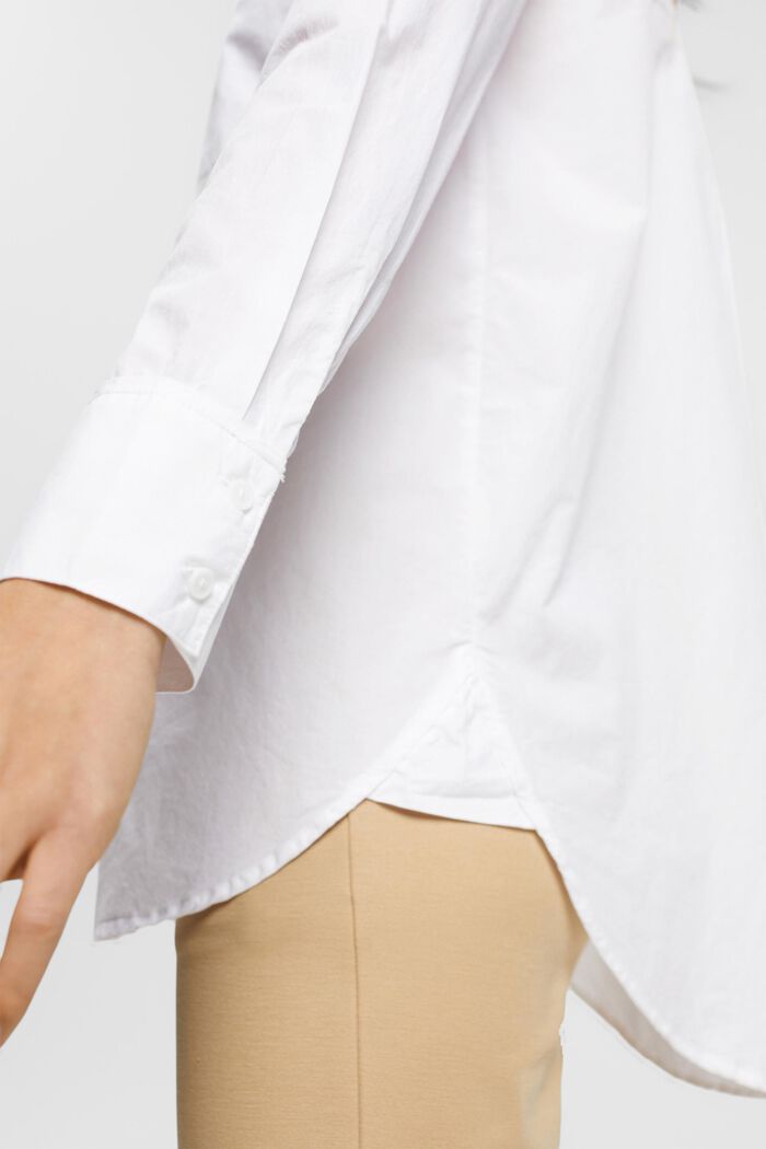 Cotton blouse with a pocket, WHITE, detail image number 4