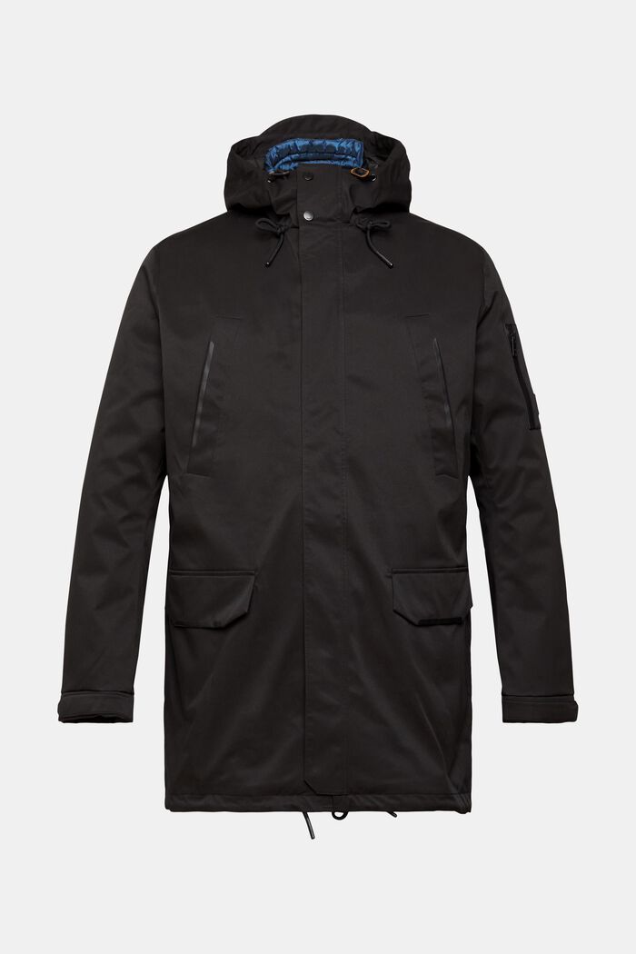 Parka jacket with detachable lining, BLACK, overview