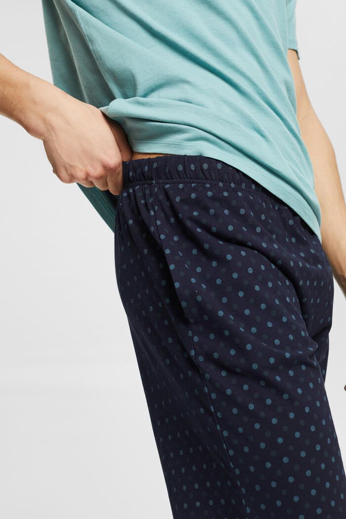 Cotton pyjamas with shorts, TEAL GREEN, detail image number 3