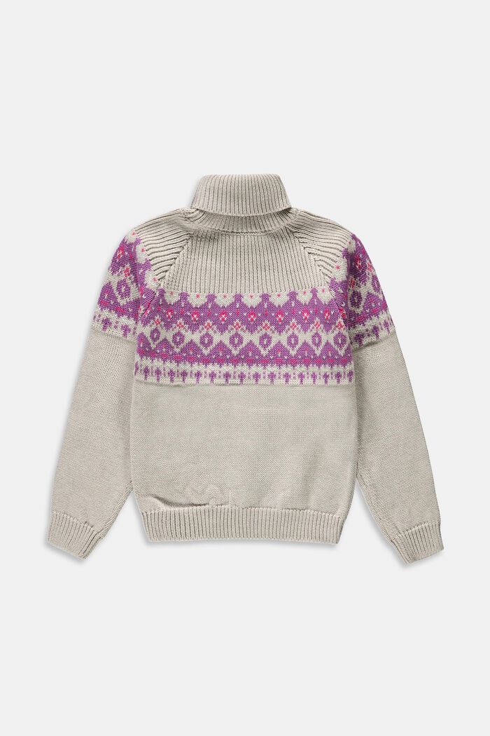 Polo-neck jumper with Scandinavian pattern