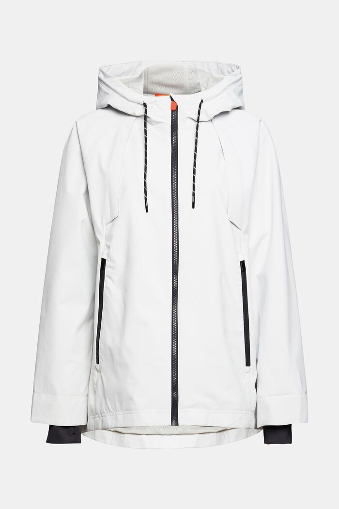 Made of recycled material: hooded rain jacket