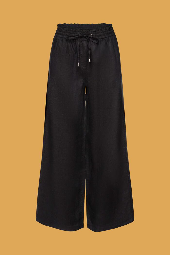 Wide fit linen trousers, BLACK, detail image number 6