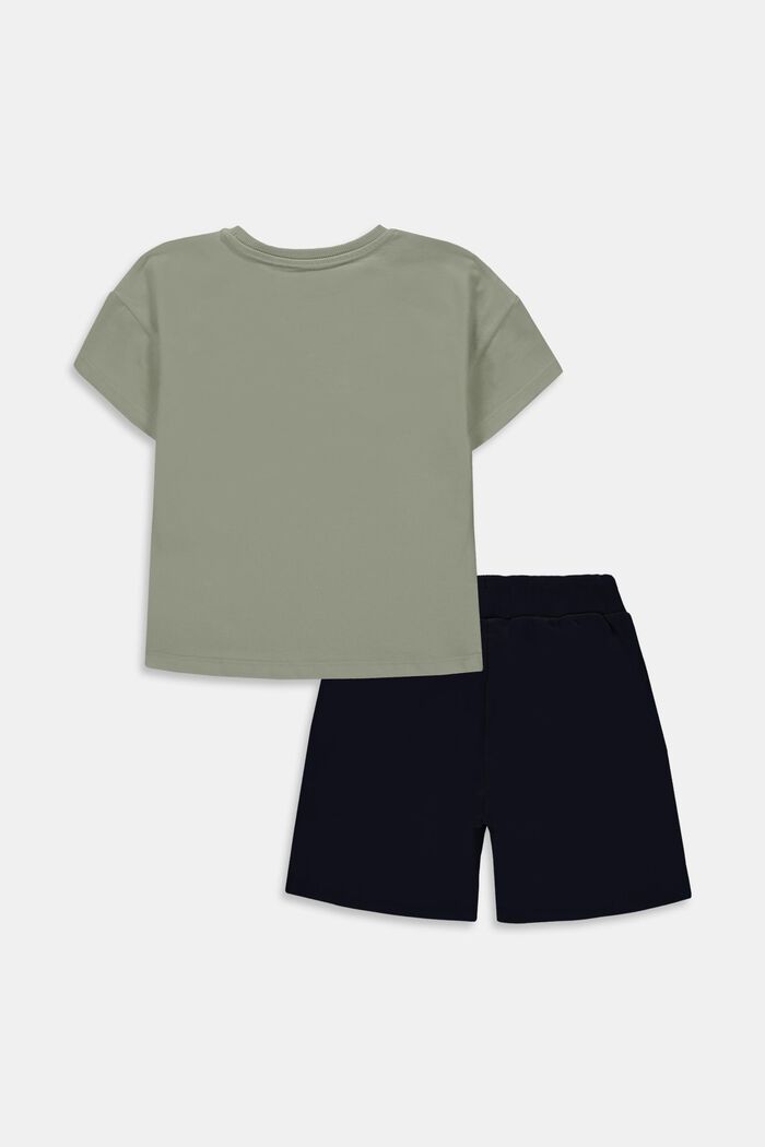 Mixed set: T-shirt and shorts, DUSTY GREEN, detail image number 1
