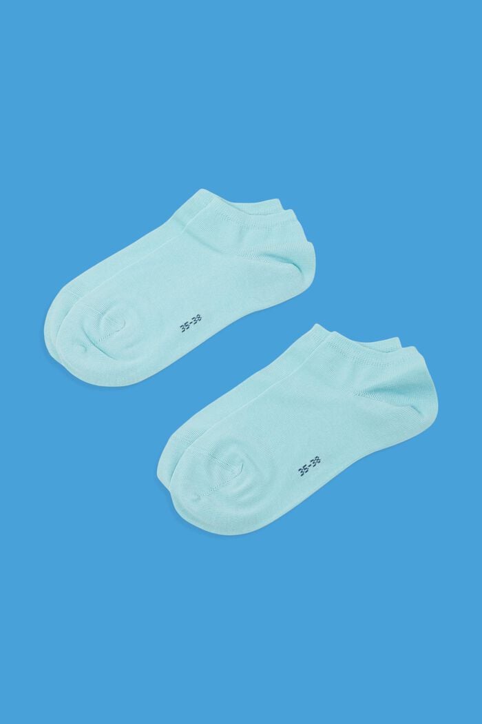 2-pack of trainer socks, organic cotton, CLEAR WATER, detail image number 0