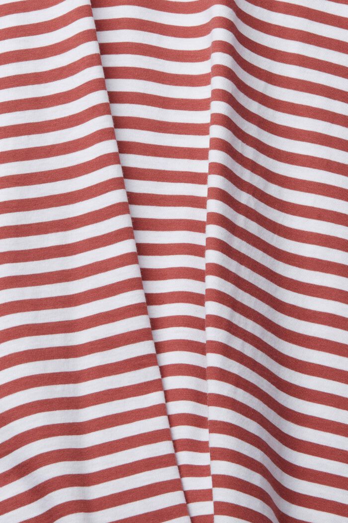 Long sleeve top with a striped pattern, TERRACOTTA, detail image number 4