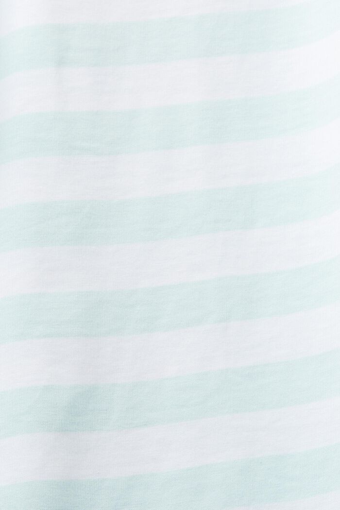 Striped crewneck T-shirt, LIGHT AQUA GREEN, detail image number 5
