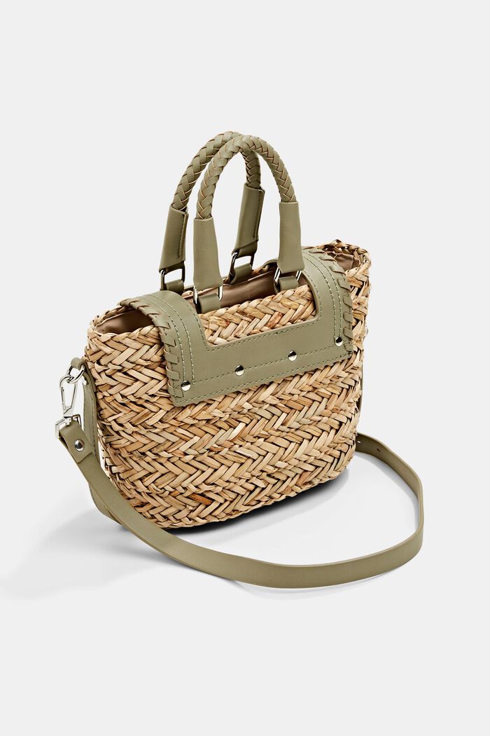 Bag made of woven straw, LIGHT KHAKI, detail image number 4
