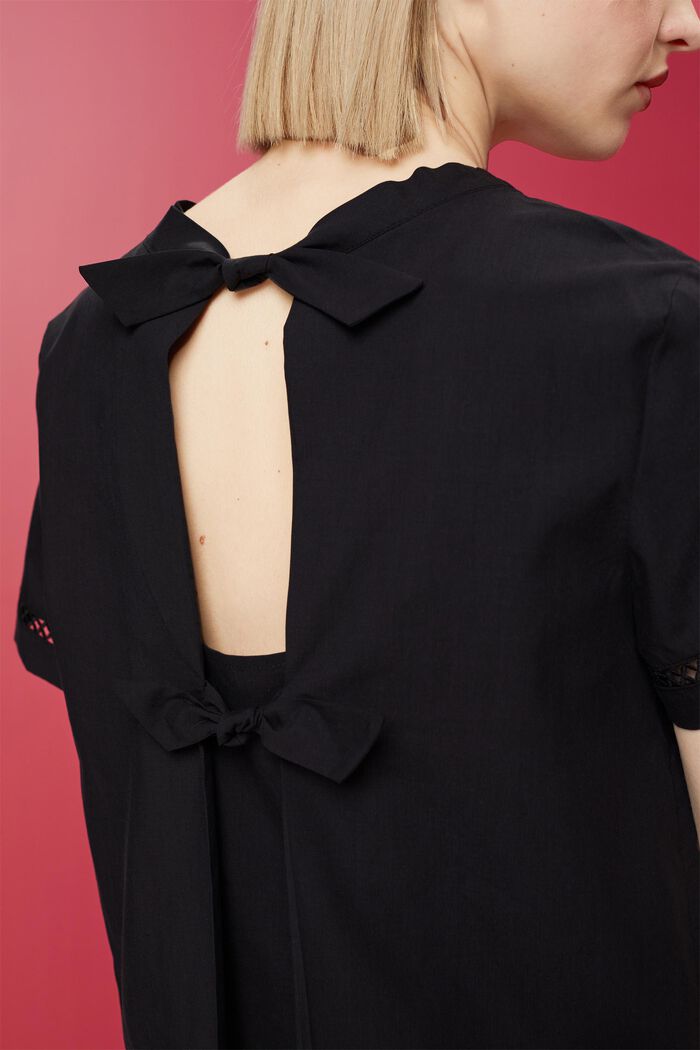 Open-back blouse, TENCEL™, BLACK, detail image number 2
