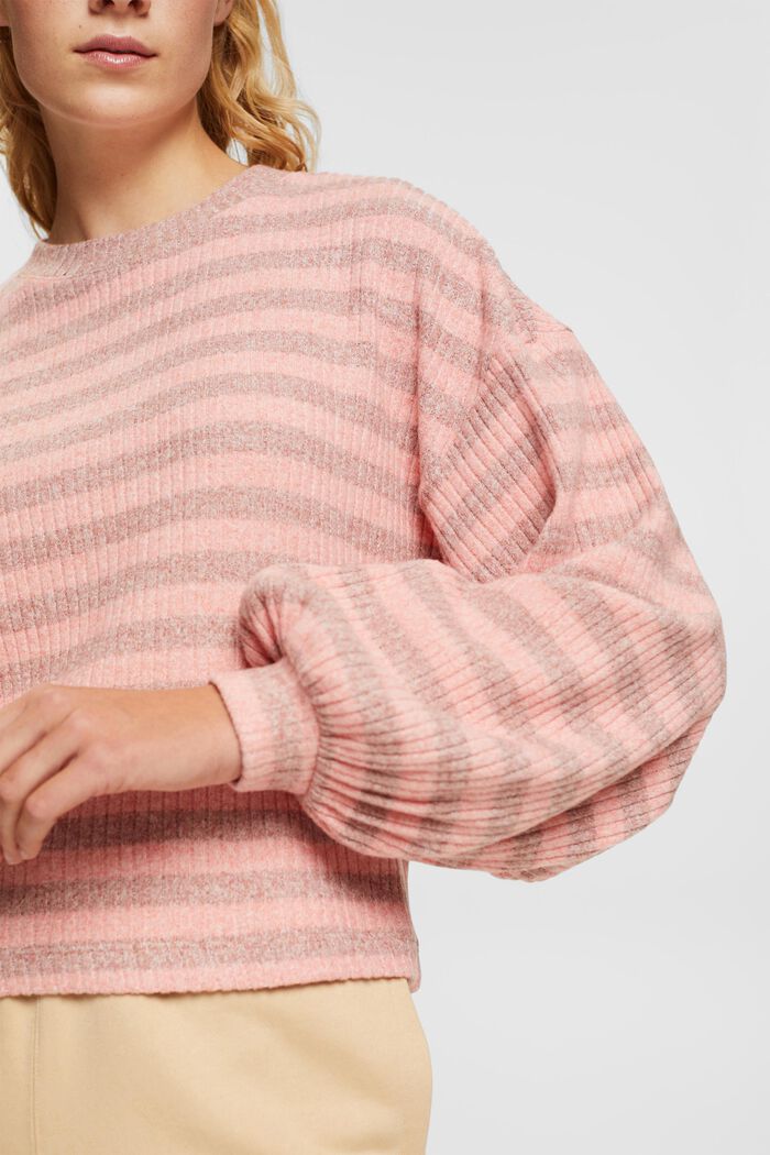 Striped sweater, TERRACOTTA, detail image number 0
