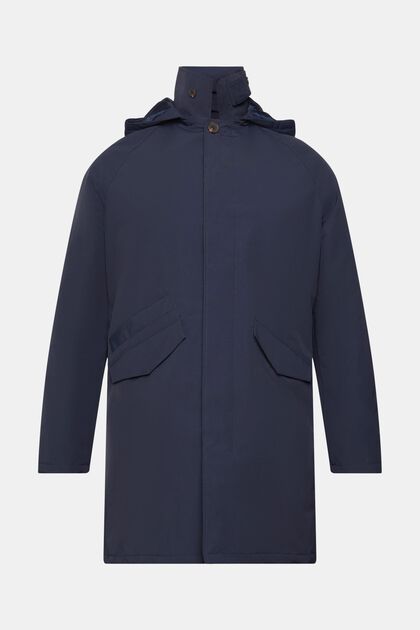 Parka with detachable hood, NAVY, overview