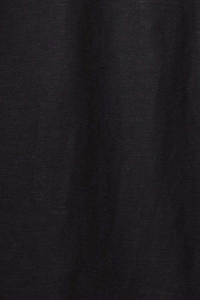Linen blend mini shirt dress, BLACK, detail image number 5