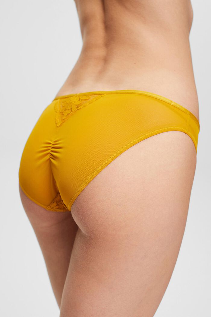 Hipster briefs with lace, HONEY YELLOW, detail image number 0
