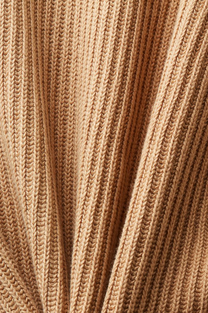 Rib-Knit Zip Cardigan, BEIGE, detail image number 5
