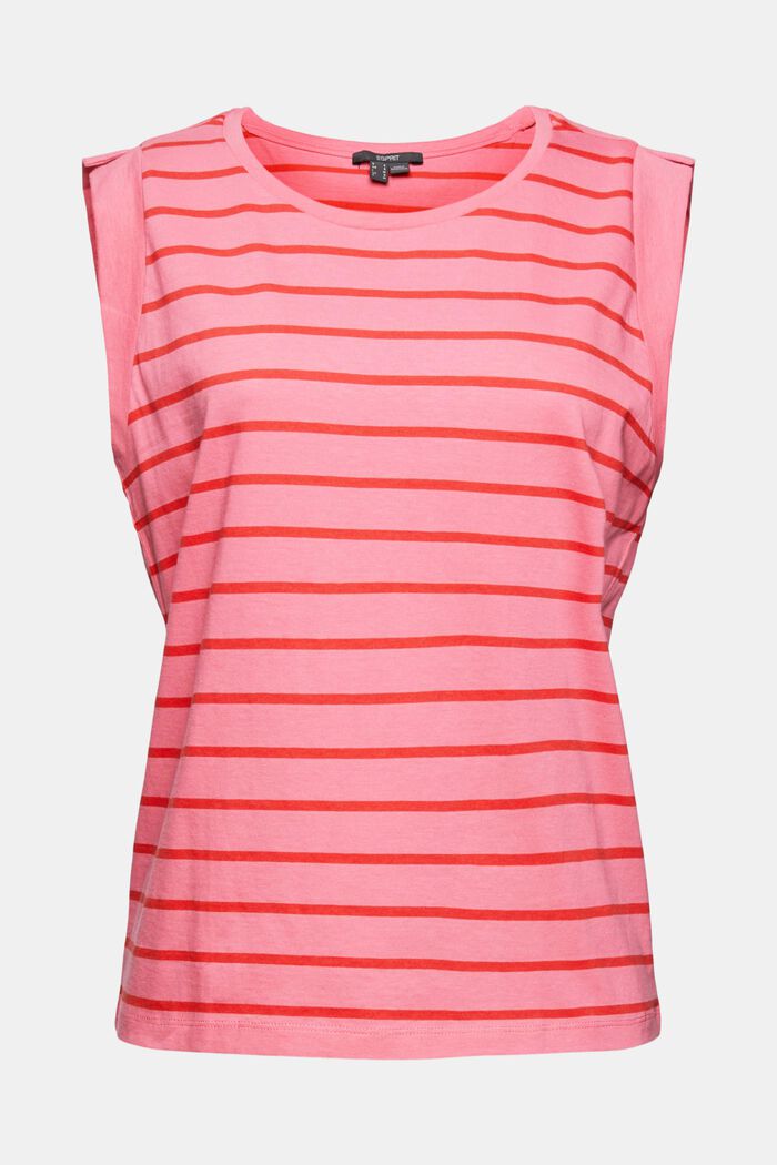 Sleeveless T-shirt with stripes