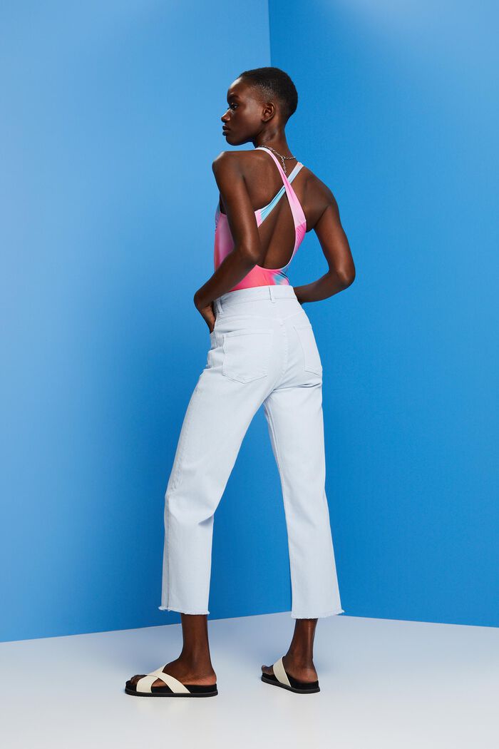 High-rise straight leg trousers, LIGHT BLUE, detail image number 3
