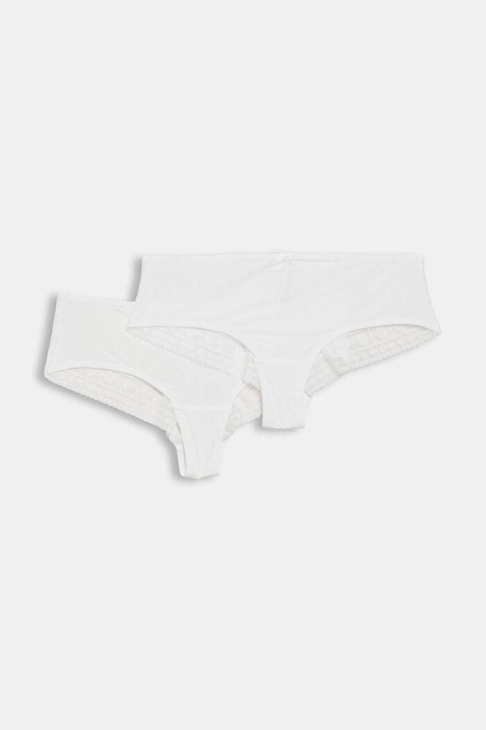 Two Pack Lace Paneled Briefs, WHITE, detail image number 4