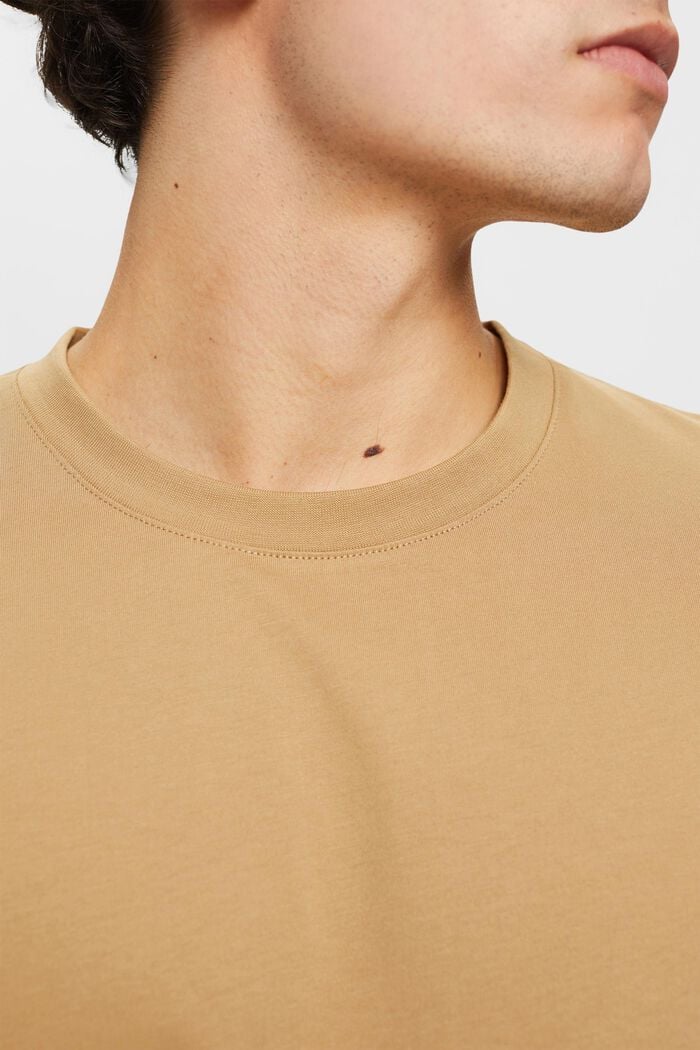 Pure cotton crew neck t-shirt, BEIGE, detail image number 2