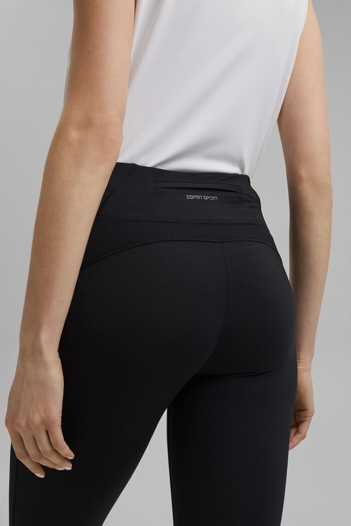 Recycled: high-performance leggings with an E-DRY finish, BLACK, detail image number 2