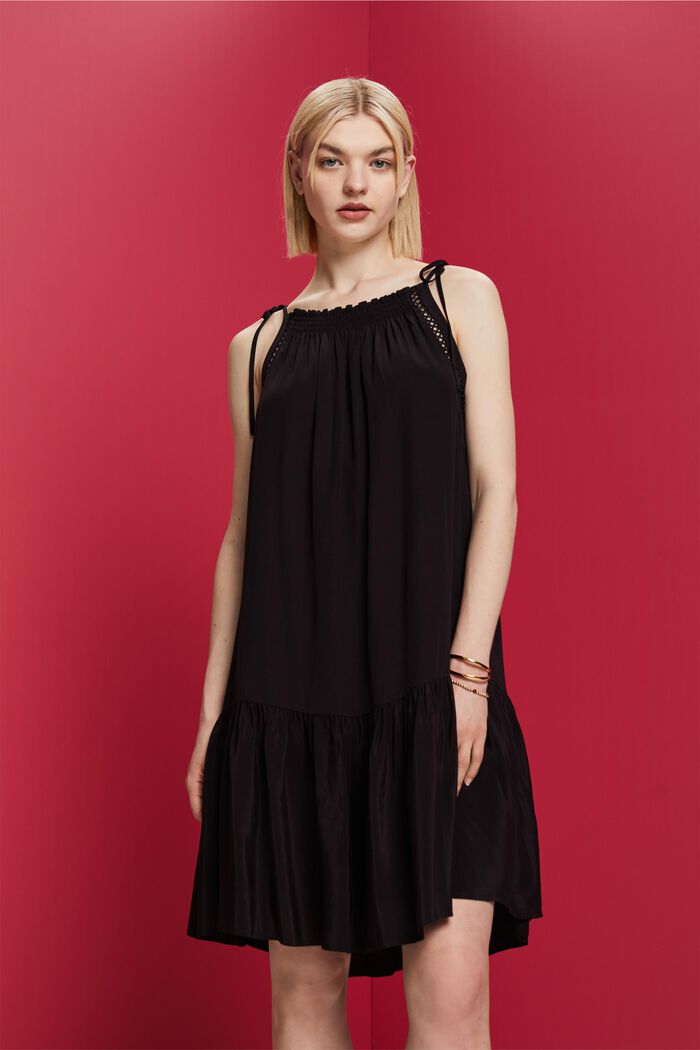 Strappy dress with smock, BLACK, detail image number 0