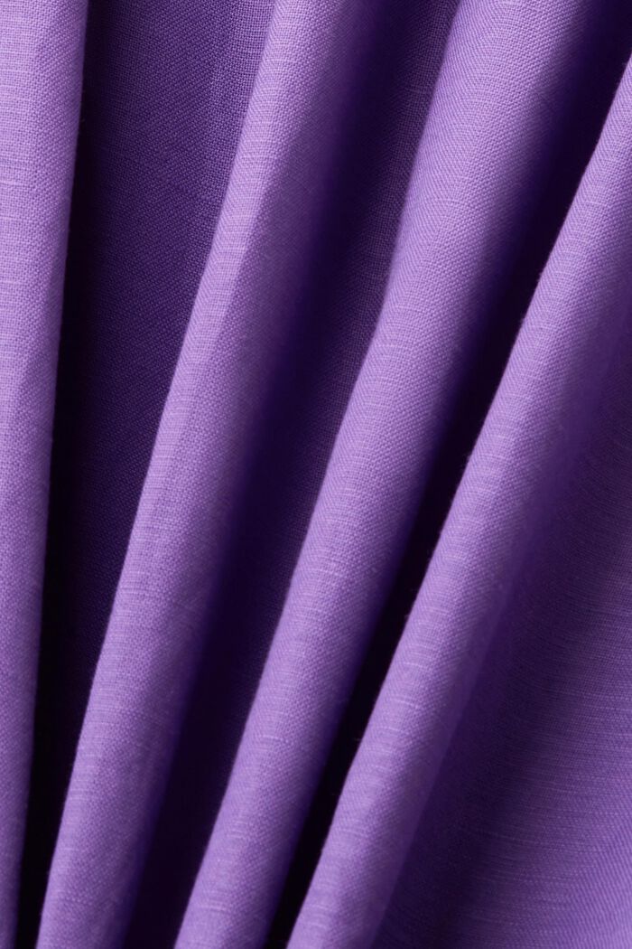 Blended linen and viscose woven midi dress, PURPLE, detail image number 5