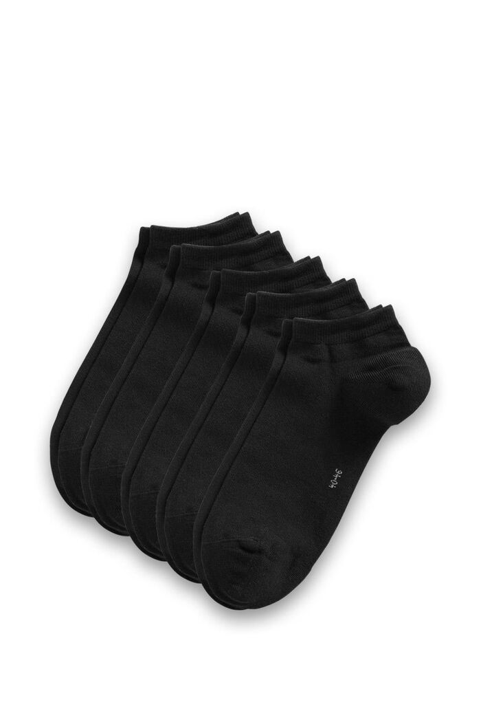 5-pack of blended cotton trainer socks, BLACK, detail image number 0