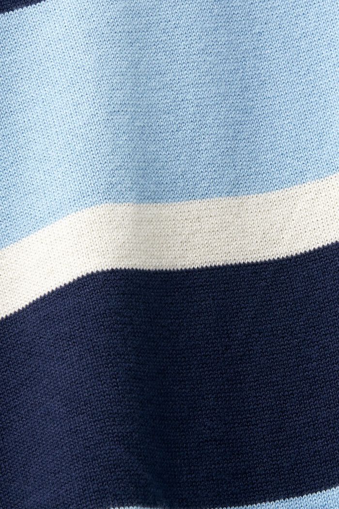 Striped Logo Cotton Polo T-Shirt, BRIGHT BLUE, detail image number 5