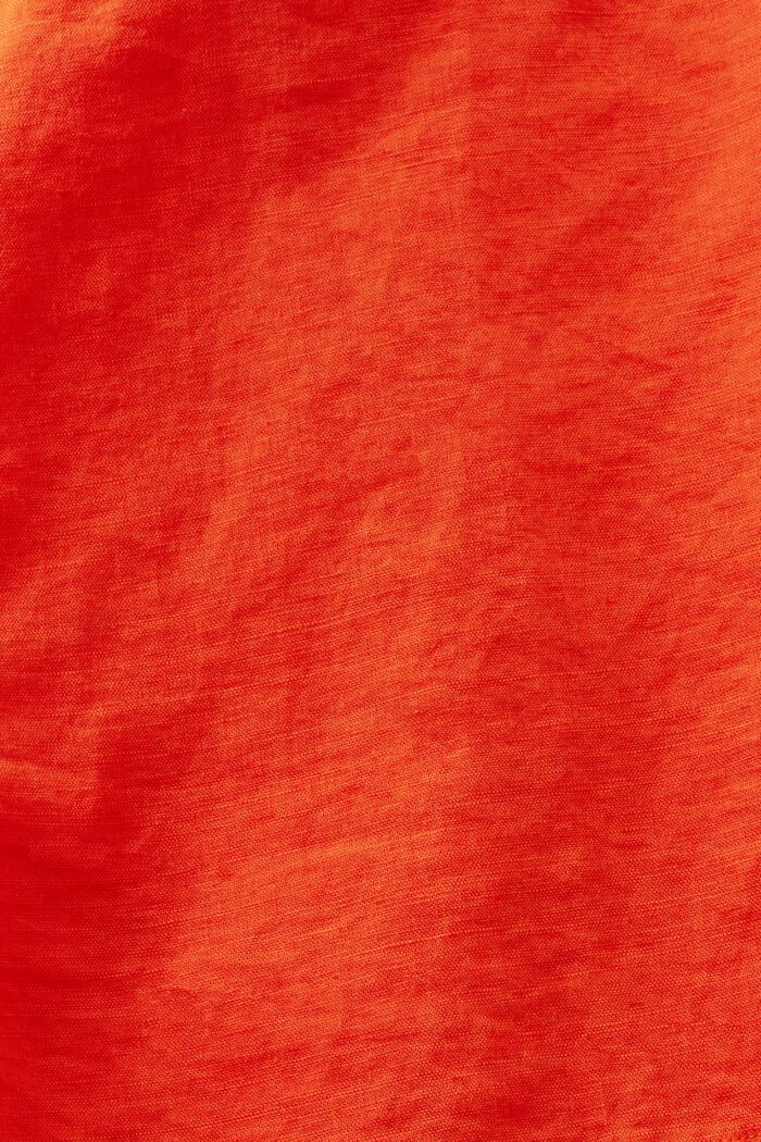 Cotton-Linen Shirt Blouse, BRIGHT ORANGE, detail image number 5