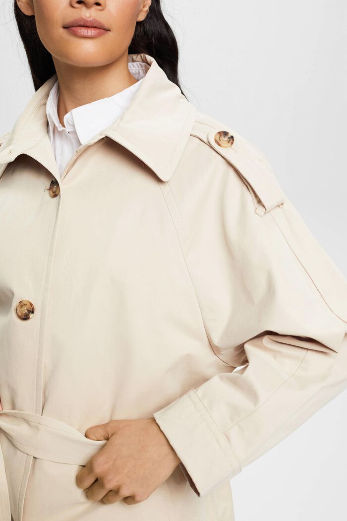 Trench coat with tie belt, LIGHT TAUPE, detail image number 2